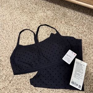 Lululemon Athletica Black Polka Dot Flow Y Bra